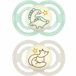 Flessen & Spenen<MAM Fopspeen Perfect Night Silikon 6-16 mnd Universeel 2 stuks