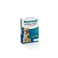 Vlo, Teek & Worm<Mansonil All Worm Dog Tasty Bone 2 tabletten