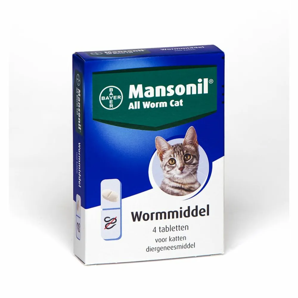 New All Worm Ontworming Tabletten Kat vanaf 4 kg 4 stuks Vlo, Teek & Worm