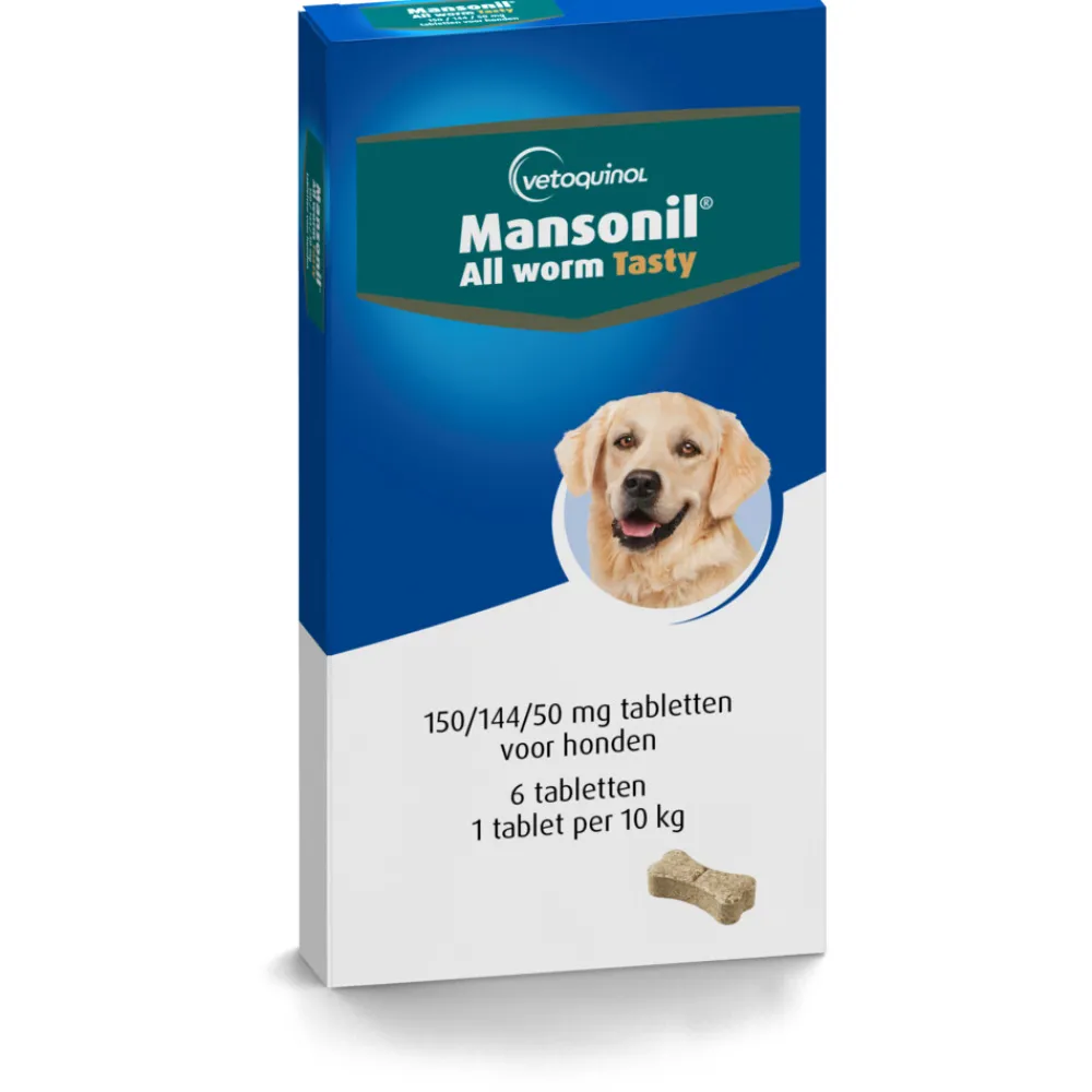 All Worm Ontworming Tabletten Hond vanaf 2,5 kg 6 stuks^Mansonil Best