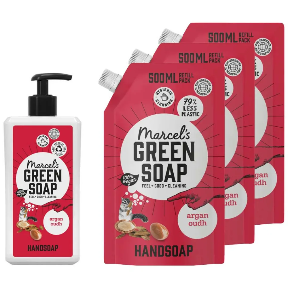 Marcel's Green Soap Argan & Oudh Handzeep Pakket^Marcels Green Soap Discount