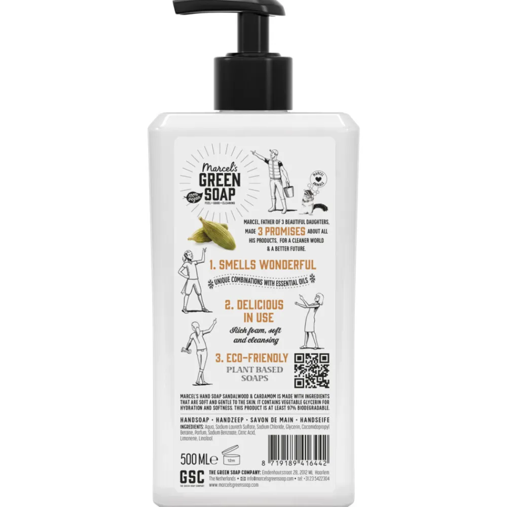 Outlet Marcel's Green Soap Handzeep Sandelhout & Kardemom 500 ml Keukenartikelen