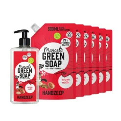 Clearance Marcel's Green Soap Handzeep Argan & Oudh + 6 Navullingen Pakket Keukenartikelen