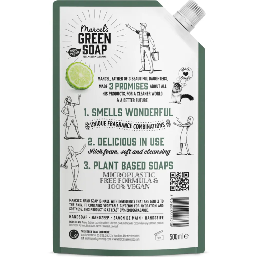 Keukenartikelen<Marcels Green Soap Marcel's Green Soap Handzeep Bergamot & Black Pepper Navulling 500 ml