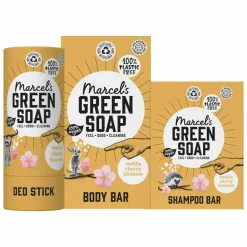 Shampoo|Bad & Douche<Marcels Green Soap Marcel's Green Soap Plastic Vrije Verzorging Vanilla & Cherry Blossom Pakket
