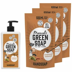 Marcel's Green Soap Sandelwood & Cardemon Handzeep Pakket^Marcels Green Soap New