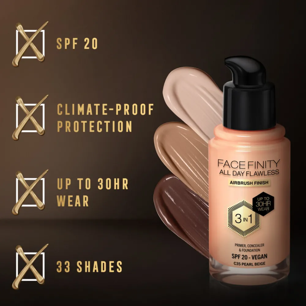 Facefinity All Day Flawless Foundation C35 Pearl Beige 34 ml^Max Factor