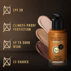 Foundation<Max Factor Facefinity All Day Flawless Foundation W98 Warm Hazelnut 34 ml