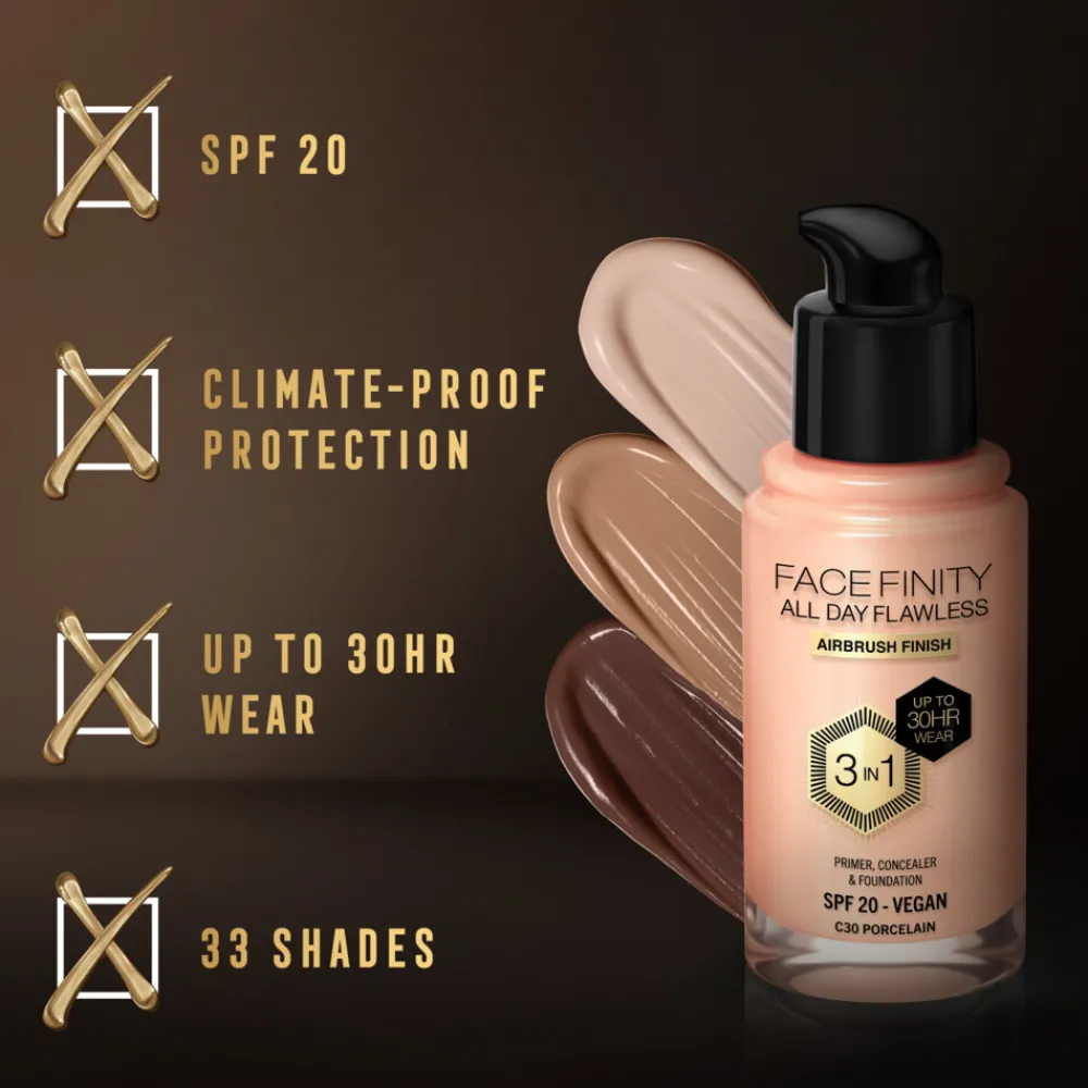 Best Facefinity All Day Flawless Foundation C30 Porcelain 34 ml Foundation