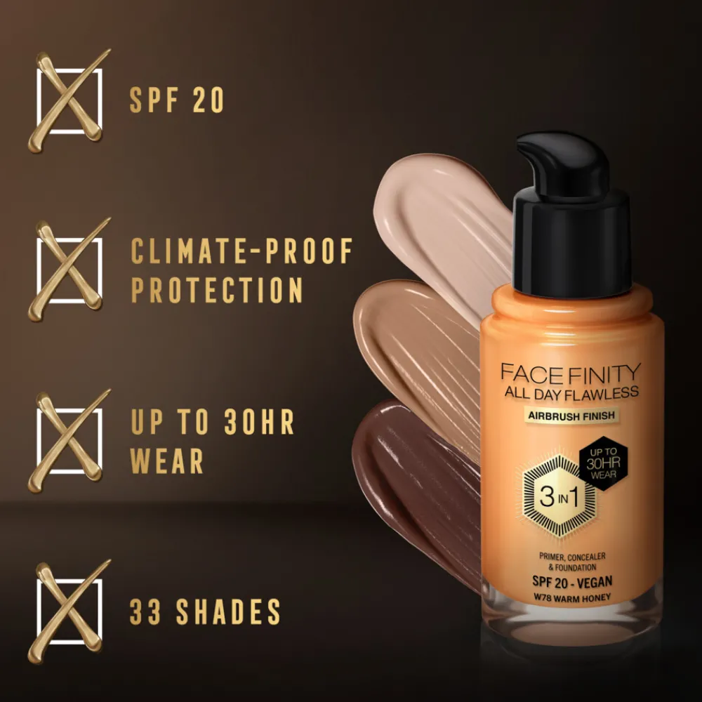 Discount Facefinity All Day Flawless Foundation W78 Warm Honey 34 ml Foundation