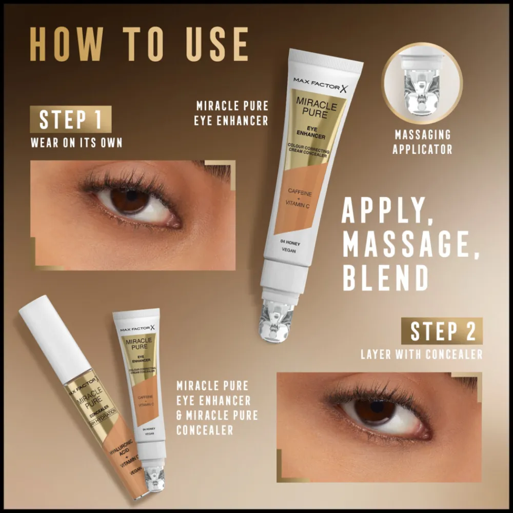 Concealer<Max Factor Miracle Pure Eye Enhancer Concealer 04 Honey 10 ml
