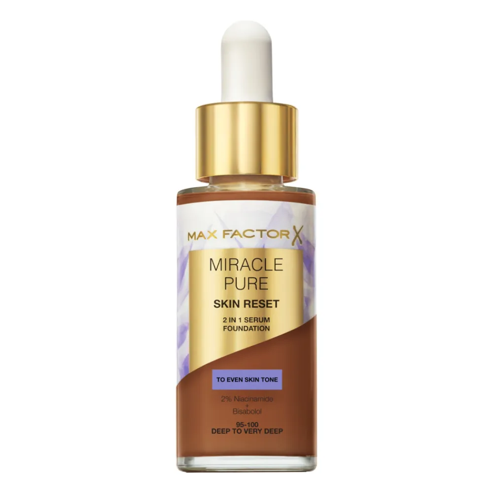 Clearance Miracle Pure 2in1 Skin Reset Serum Foundation Deep to Very Deep 30 ml Foundation