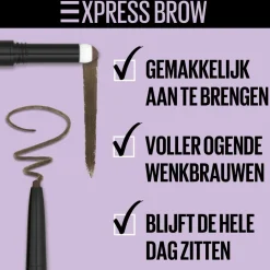 Wenkbrauwpotlood<Maybelline Brow Satin Duo Wenkbrauwpotlood en Poeder 02 Medium Brown