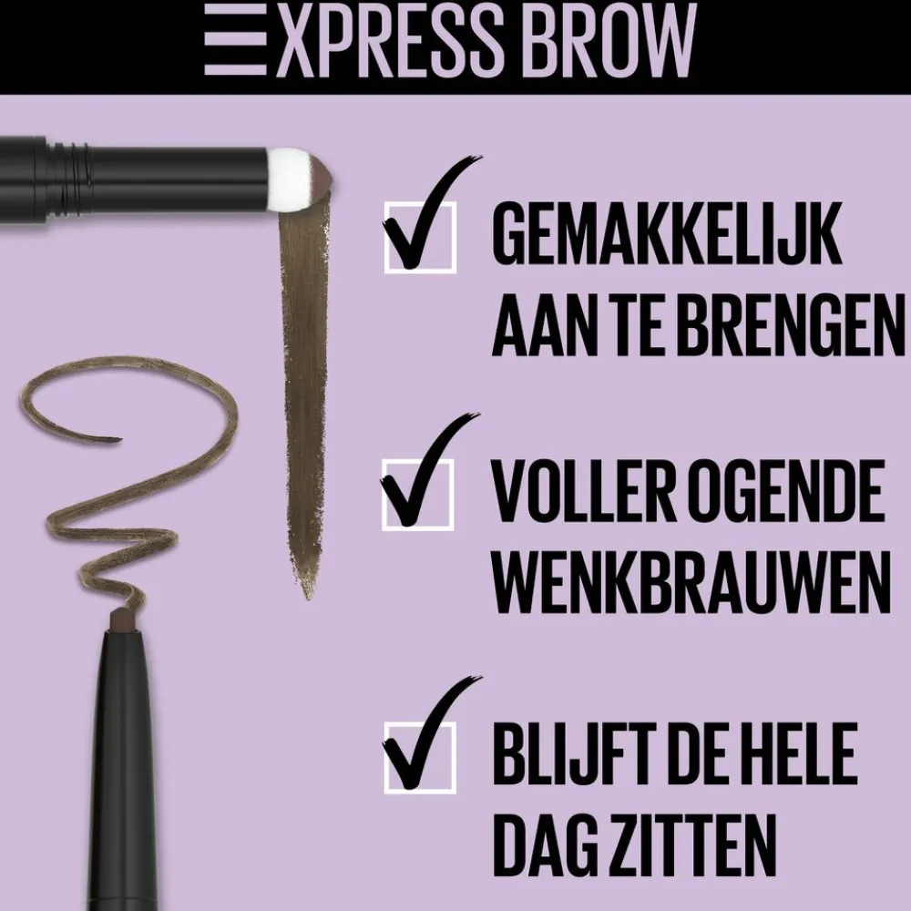 Wenkbrauwpotlood<Maybelline Brow Satin Duo Wenkbrauwpotlood en Poeder 02 Medium Brown