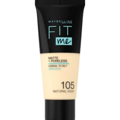 Foundation<Maybelline Fit Me Matte + Poreless Foundation 105 Natural Ivory