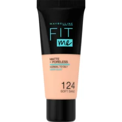 Discount Fit Me Matte + Poreless Foundation 124 Soft Sand Foundation