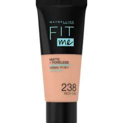 Foundation<Maybelline Fit Me Matte + Poreless Foundation 238 Rich Tan