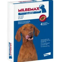 Vlo, Teek & Worm<Milbemax Ontworming Kauwtabletten Hond 5 - 75 kg 4 tabletten