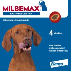 Vlo, Teek & Worm<Milbemax Ontworming Kauwtabletten Hond 5 - 75 kg 4 tabletten