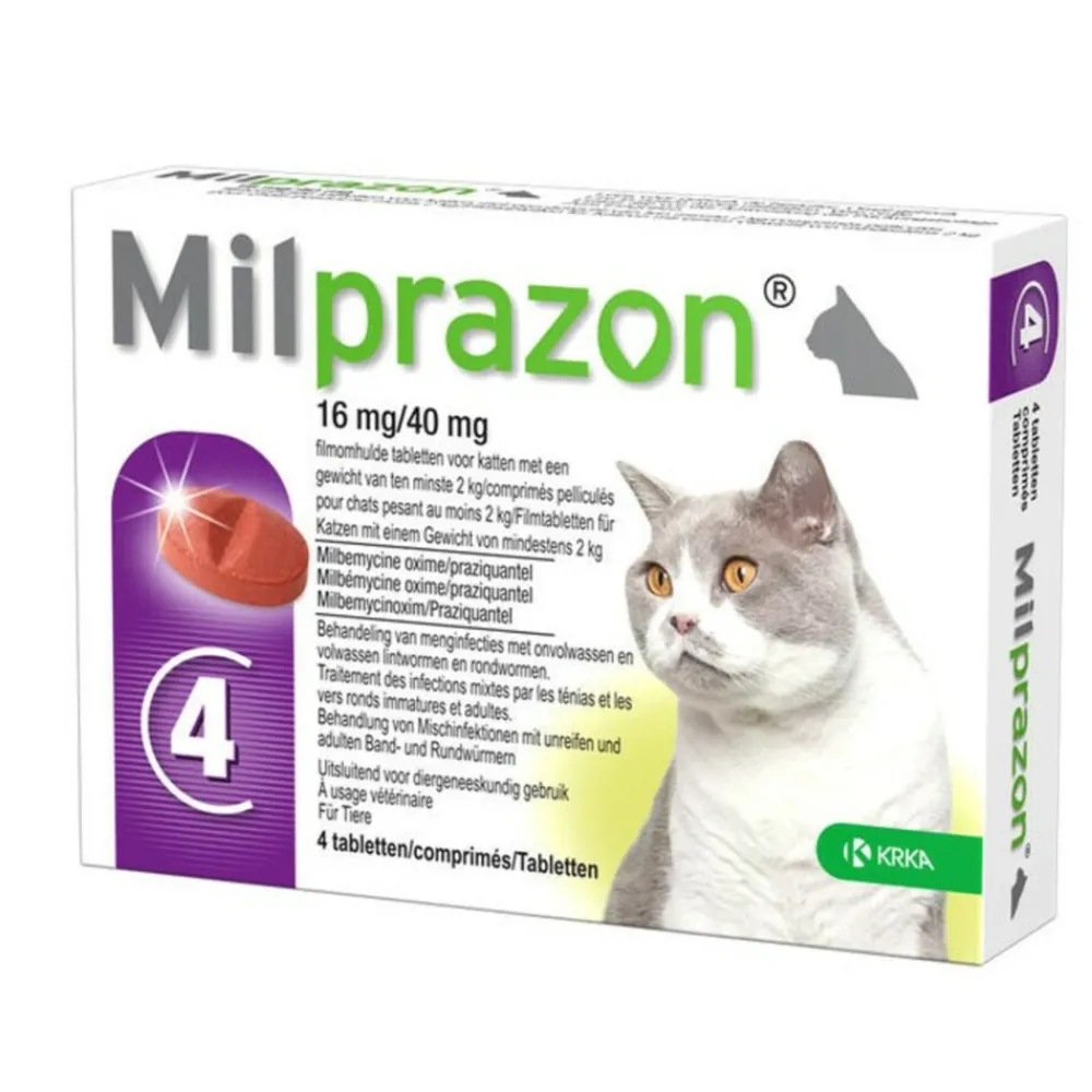 Ontworming Tabletten Grote Kat 4 stuks^Milprazon Best