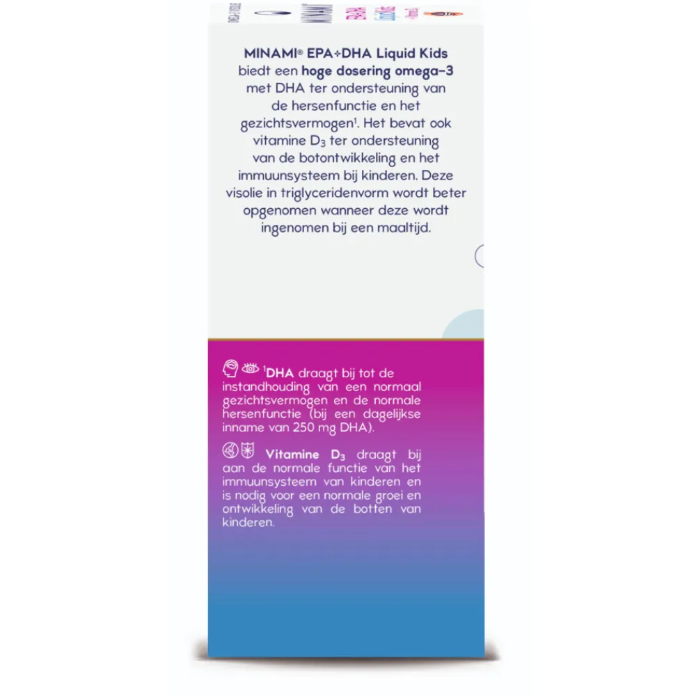 EPA & DHA Liquid Kids + Vitamine D3 100 ml^Minami Online