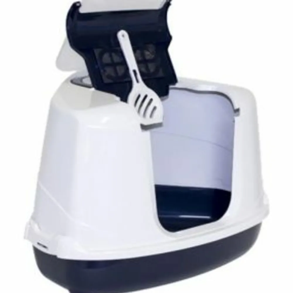 Kattenbakken & Toebehoren<Moderna Hoek Kattenbak Flip Donkerblauw - Wit