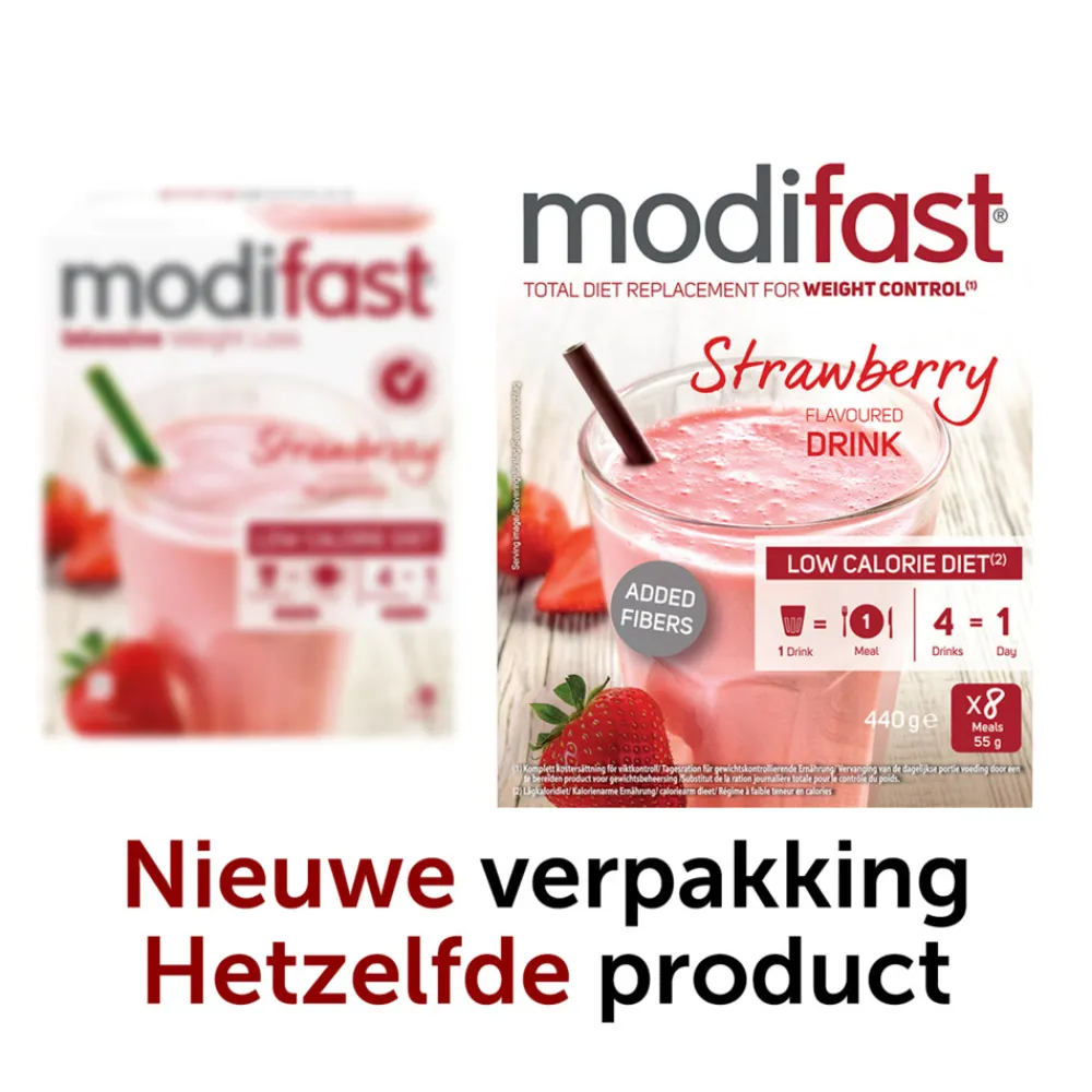 Intensive Milkshake Aardbei 8 x 55 gr^Modifast Hot