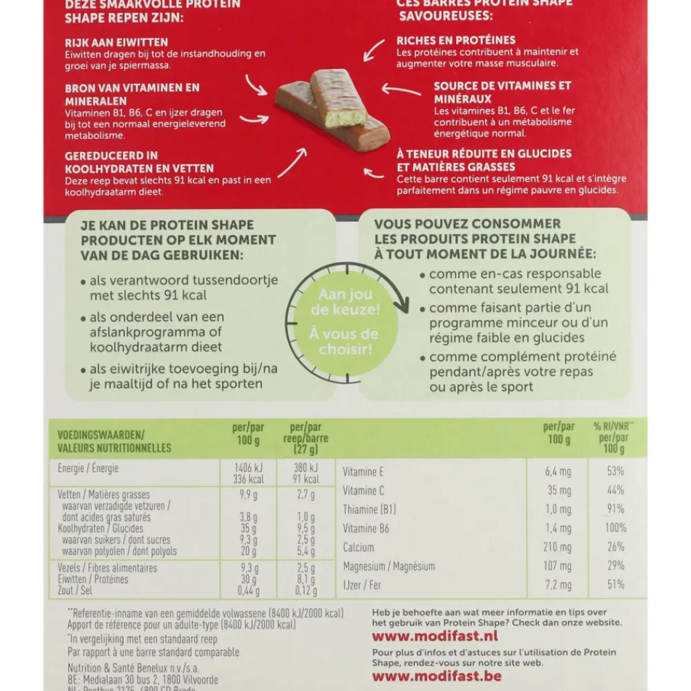 Snacks & Tussendoortjes<Modifast Protein Shape Reep Chocolade-Pistache 6 x 27 gr
