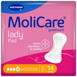 Incontinentie<Molicare Premium Lady Pad 4 Druppels 782 ml Absorptie 14 stuks