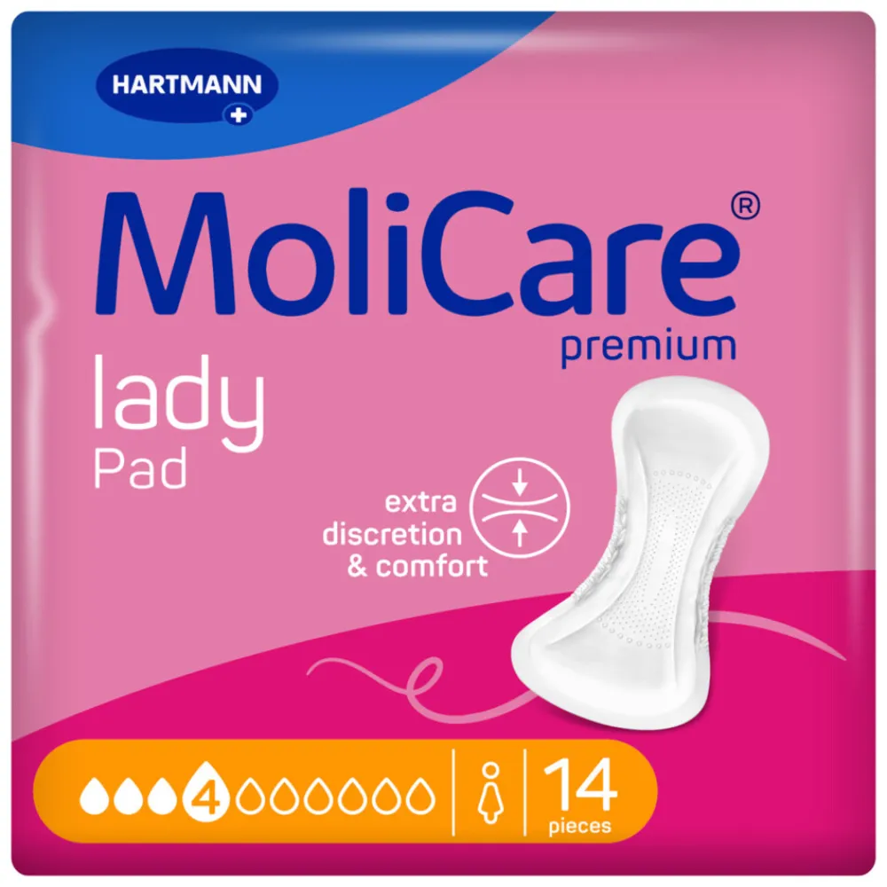 Incontinentie<Molicare Premium Lady Pad 4 Druppels 782 ml Absorptie 14 stuks