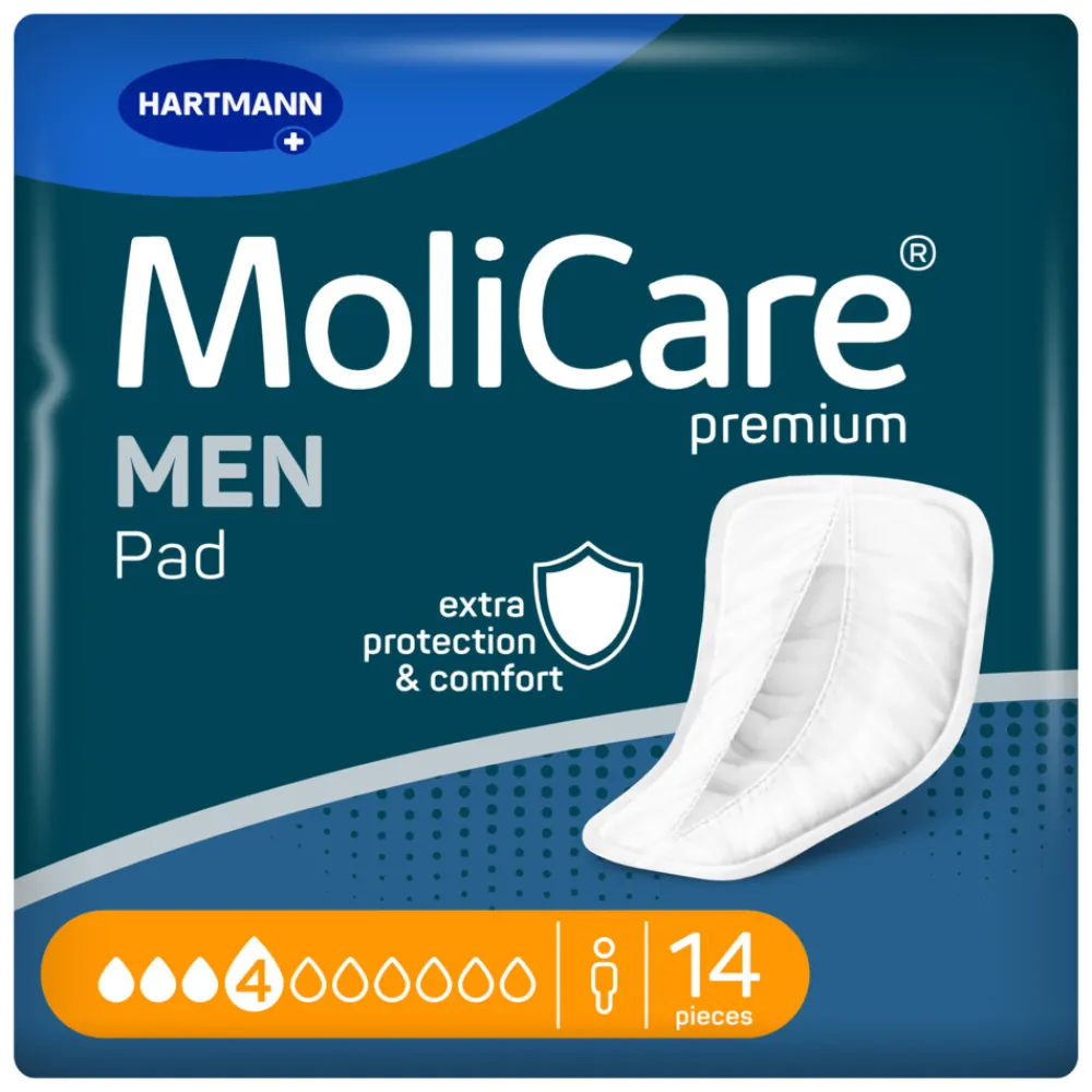 Premium Men Pad 4 Druppels 546 ml Absorptie 14 stuks^Molicare Clearance