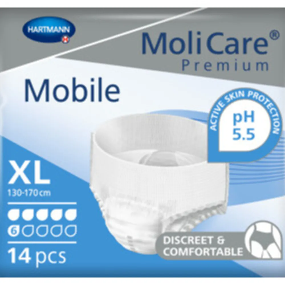 Hot Premium Mobile 6 Druppels XL 1963 ml Absorptie 14 stuks Incontinentie