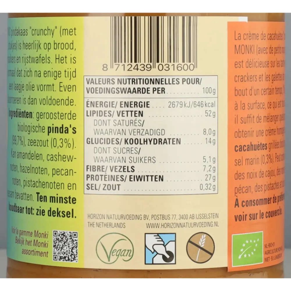 Clearance Pindakaas Crunchy Bio 650 gr Beleg