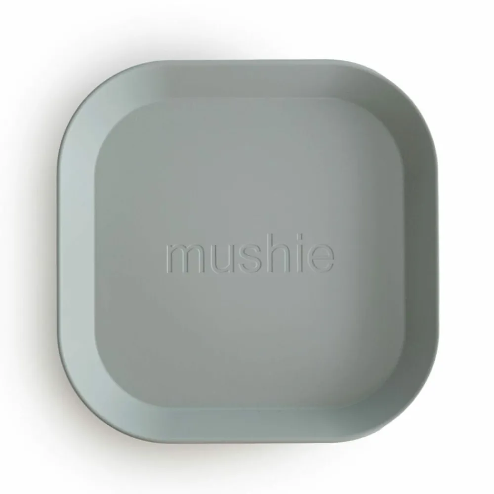 Servies & Drinkbekers<Mushie Borden Set Vierkant Sage 2 stuks