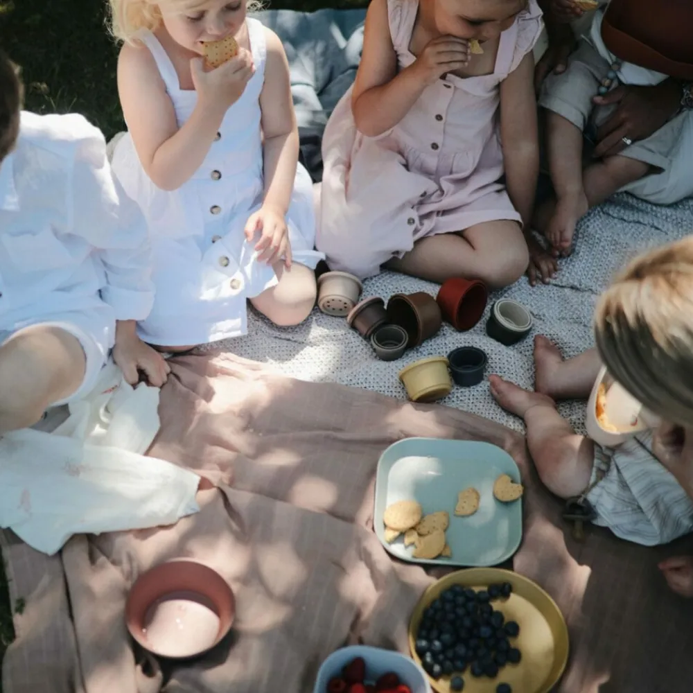 Servies & Drinkbekers<Mushie Borden Set Vierkant Sage 2 stuks