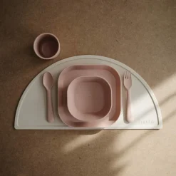 Servies & Drinkbekers<Mushie Borden Set Vierkant Blush 2 stuks