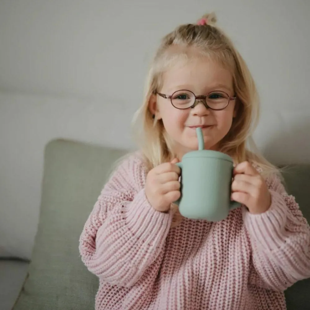Drinkbeker met Rietje Cambridge Blue^Mushie New