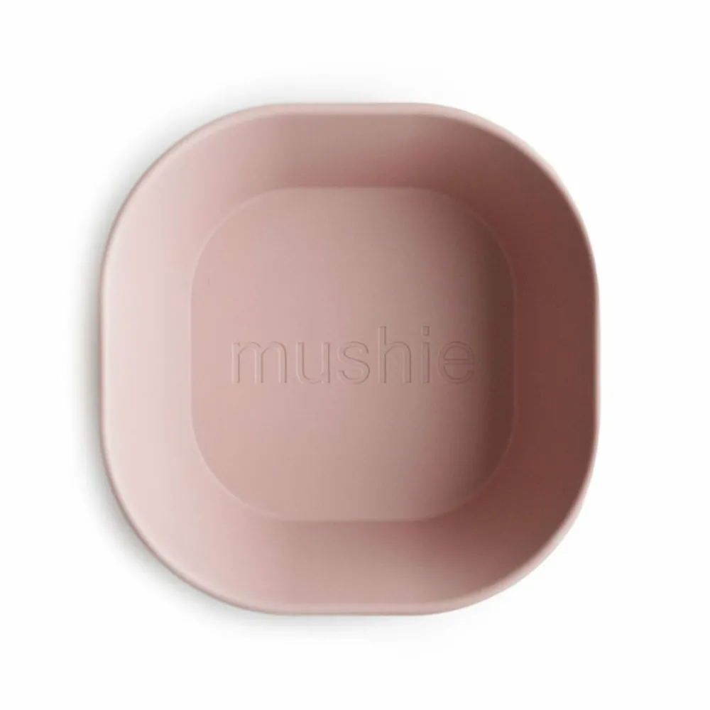 Servies & Drinkbekers<Mushie Kommen Set Vierkant Blush 2 stuks