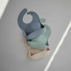 Accessoires<Mushie Slabbetje met Opvangbakje Shifting Sand