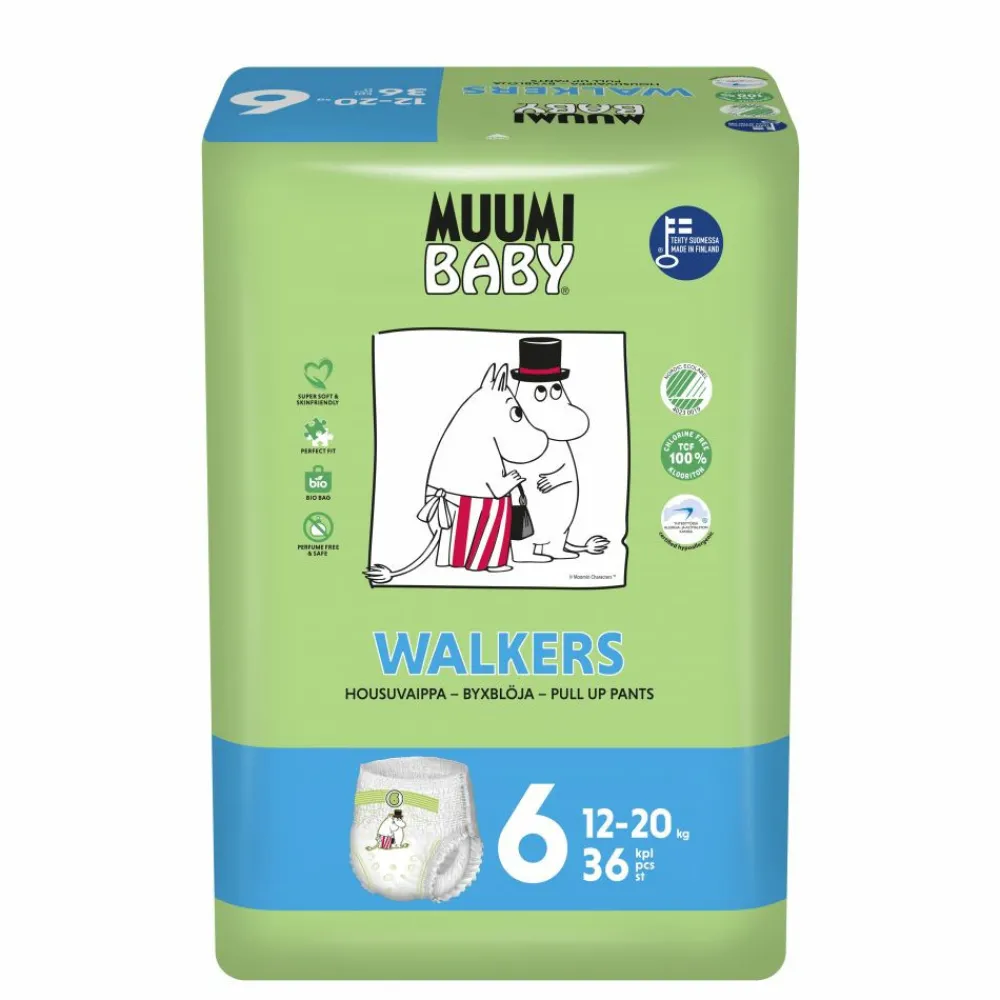Luiers<Muumi baby Ecologische Luierbroekjes Maat 6 12-20kg 36 stuks