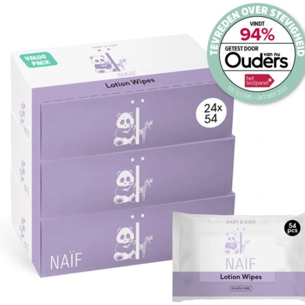 Baby & Kids Lotion Billendoekjes Plasticvrij 24x54 = 1296 stuks^Naif