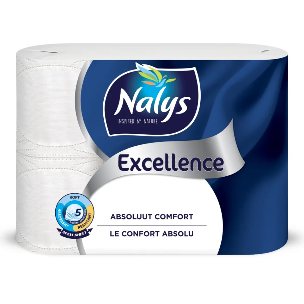 Toiletpapier|Toiletartikelen<Nalys Excellence Maxi-Vel Toiletpapier In Papieren Verpakking 5-Laags 6 stuks
