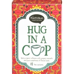 Thee<Natural Temptation Hug In a Cup Theezakjes Gember en Zoet Venkelzaad 18 stuks