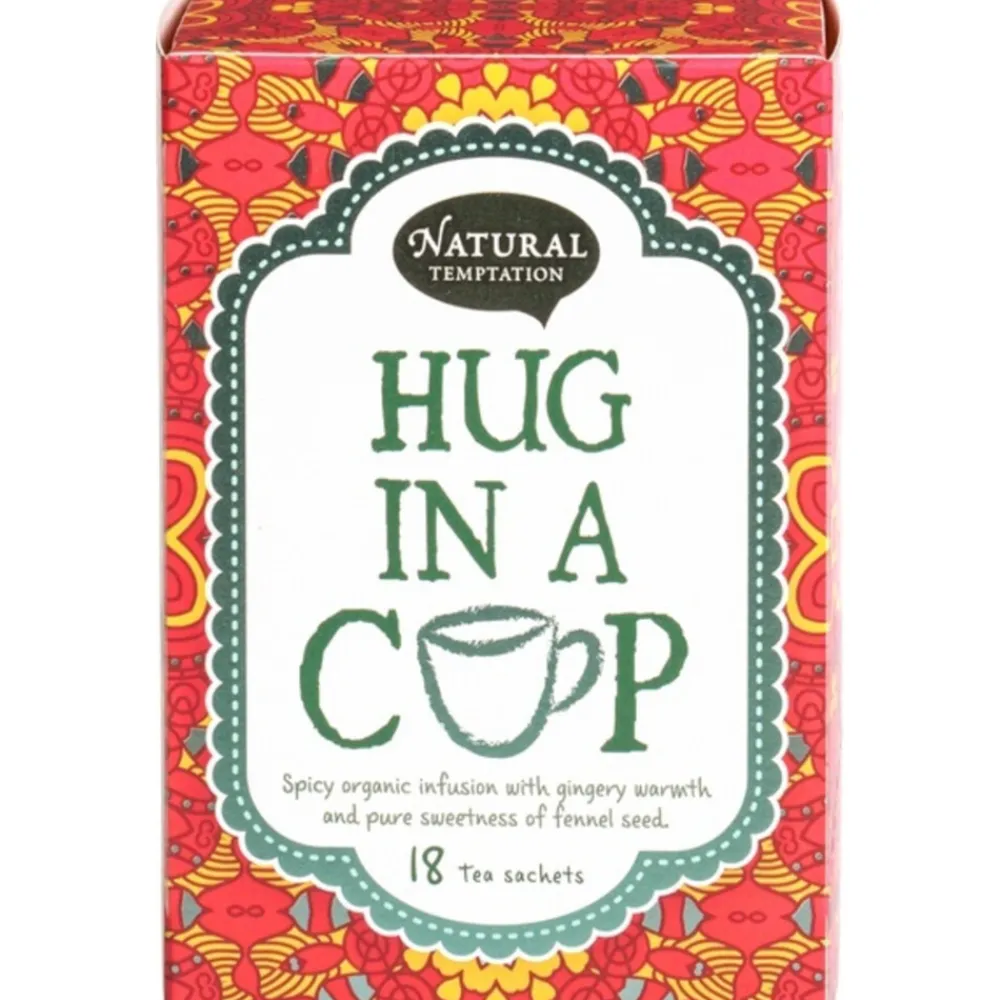 Thee<Natural Temptation Hug In a Cup Theezakjes Gember en Zoet Venkelzaad 18 stuks