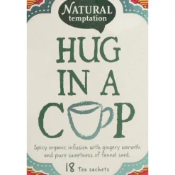 Thee<Natural Temptation Hug In a Cup Theezakjes Gember en Zoet Venkelzaad 18 stuks