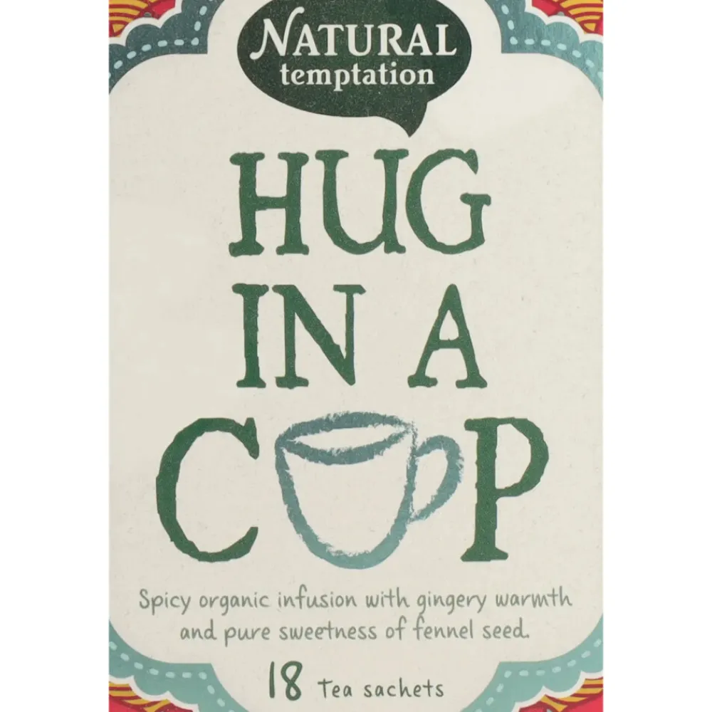 Thee<Natural Temptation Hug In a Cup Theezakjes Gember en Zoet Venkelzaad 18 stuks