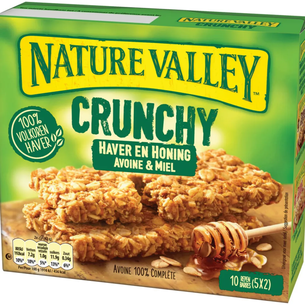 Lactosevrij|Snacks & Tussendoortjes<Nature Valley Crunchy Haver en Honing 5x2 stuks