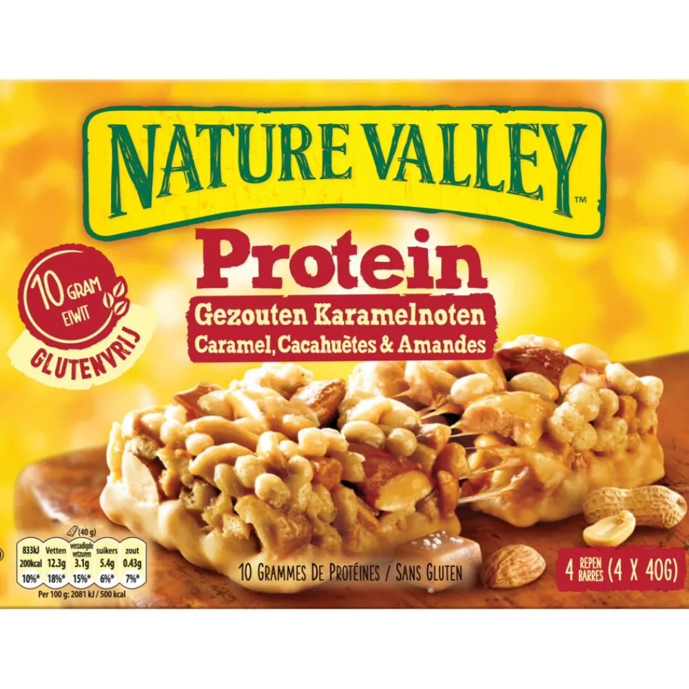Proteine Gezouten Karamelnoten 4-pack 4 stuks^Nature Valley Clearance