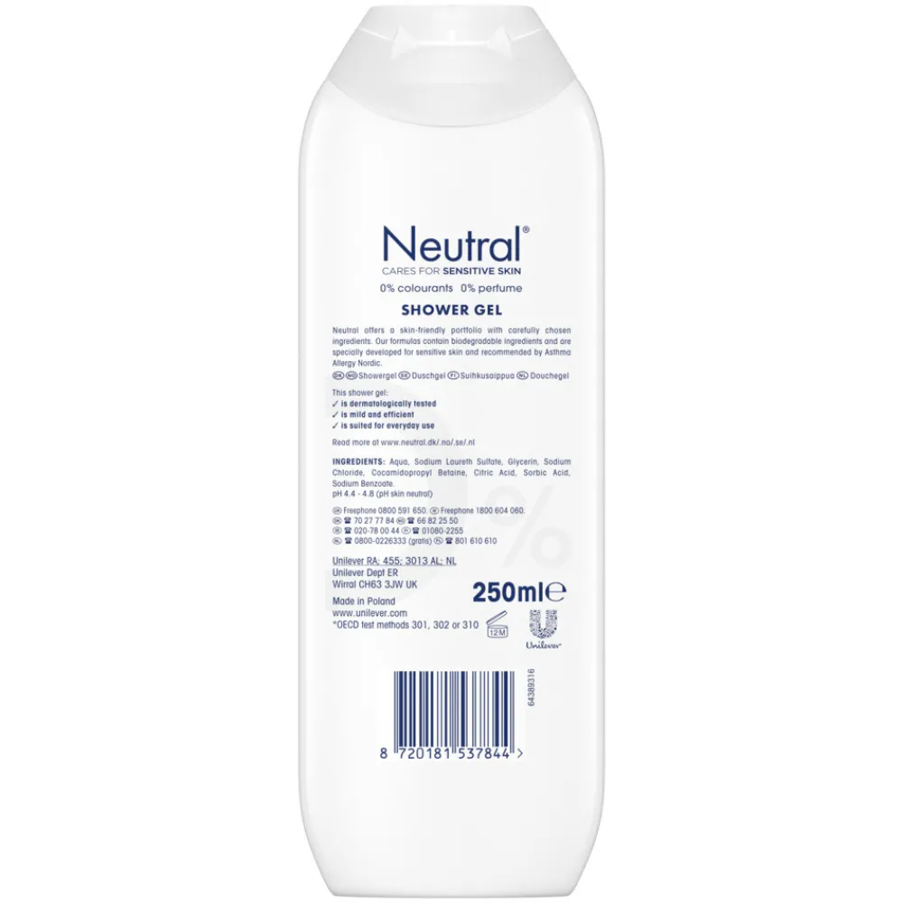 Douchegel Parfumvrij 250 ml^Neutral Clearance