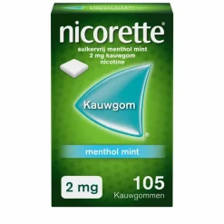 Suikervrij Kauwgom Menthol Mint 2 mg 105 stuks^Nicorette New